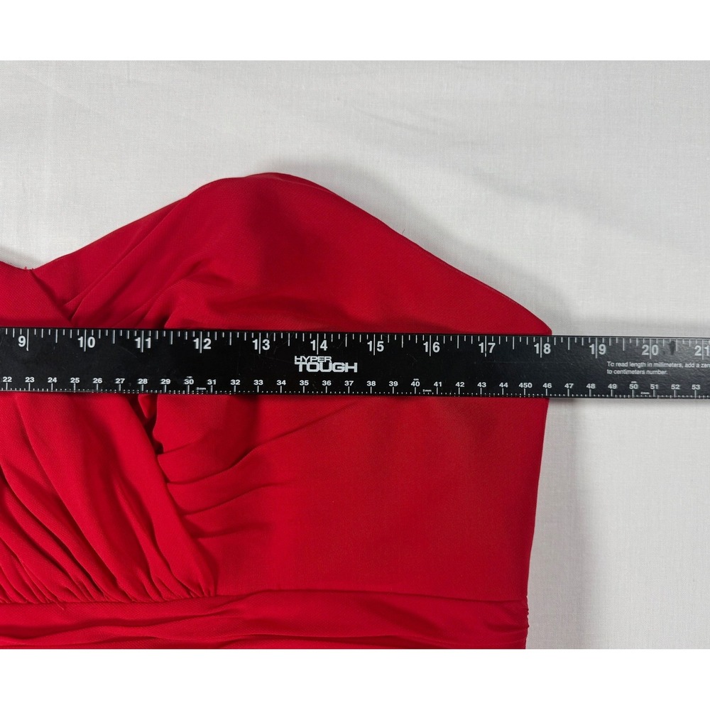 Alfred Angelo Red Strapless Chiffon Cocktail Dress Size 14 - Picture 5 of 10